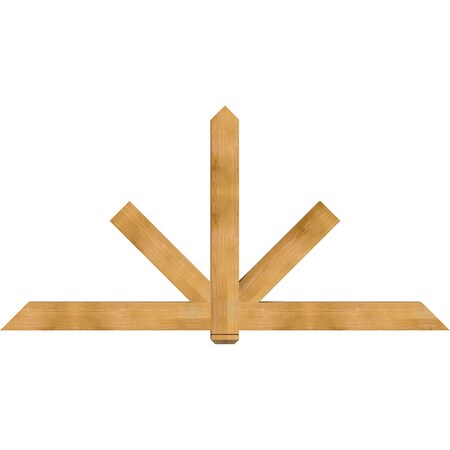 Ekena Millwork Kennewick Rough Sawn Timber Gable Bracket, Western Red Cedar, 96"W x 48"H x 4"D x 6"F, 12/12 Pitch GBW096X48X0406KEN00RWR